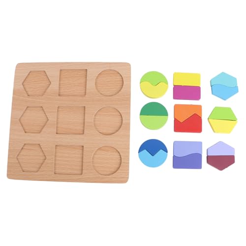 Vaguelly 1 Satz Geometrie Mathe Spielzeug zabawki stymulujące rozwój Pädagogisches Spielzeug Holzformen-Puzzle Geometrie-Puzzle aus Holz Geometriespielzeug für Kinder Hölzern von Vaguelly