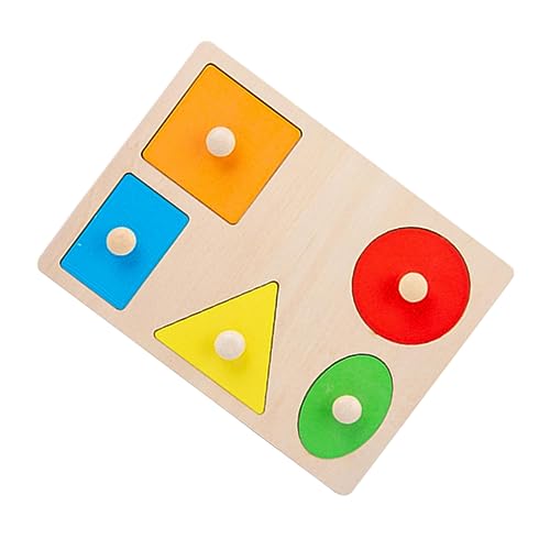 Vaguelly 1 Satz Geometrie-Puzzle Puzzle rätselbuch Geburtstagsgeschenk Kindergeburtstag laubsäge Regenbogen-Bausteine geometrisches Rätsel Kinderpuzzle Holz von Vaguelly