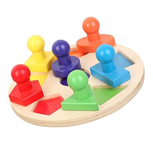 Vaguelly 1 Satz Geometrisches Holzspielzeug Sportspielzeug für Kleinkinder -Puzzle Kinder Puzzle rätselbuch Kinder kognitive Spielsachen Entwicklungsspielzeug aus Holz hölzern Colorful von Vaguelly