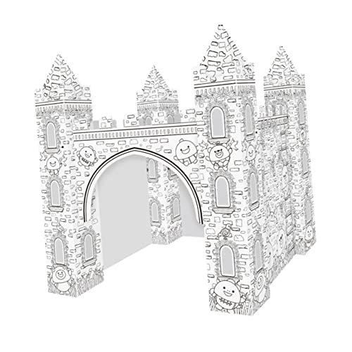 Vaguelly 1 Satz Graffiti-Spielzeug 3D-rätsel 3D-farbpuzzle- Ausmalpuzzle Selber Machen Indoor-Schloss Färben Kinder Färben Spielhaus 3D-Schloss-färbung 3D-färbungspuzzle Weiß Papier von Vaguelly