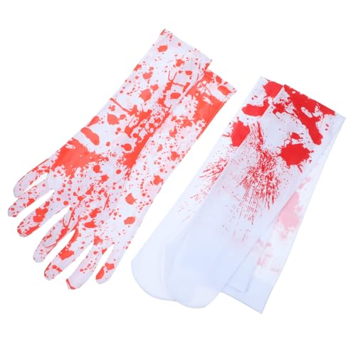 Vaguelly 1 Satz Halloween-Requisiten Zombie-Krankenschwester-kostüm Schädel Socken Halloween-blutkostüm Halloween Blutsocken Handschuhe Party-blutstrümpfe Halloween-blutsocken Polyester von Vaguelly