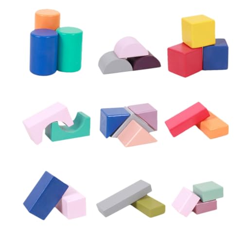 Vaguelly 1 Satz Holzblock deko holzspielzeug gieskanne kinderspielzeug Toys Ziegel Nachfüllsets Bausteine Miniaturblöcke pädagogisches hölzern Colorful von Vaguelly