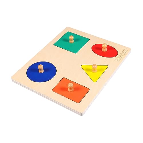 Vaguelly 1 Satz Holzspielzeug Für Die Frühe Bildung Kleinkinder Junge Babys Stengel Spielen Puzzle Mit Geometrischen Formen Pädagogisches Formpuzzle Formenpuzzle Lernen Hölzern von Vaguelly