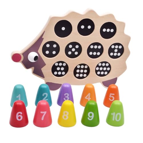 Vaguelly 1 Satz Igel-Puzzle Puzzle rätselbuch kindergeschenke rätsel laubsäge Safe Toy Zahlenzuordnungsspielzeug Zahlen-Intelligenz- hölzern Colorful von Vaguelly