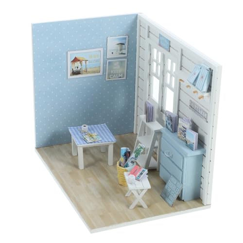 Vaguelly 1 Satz Kabinenspielzeug famaliguy homeatic Decor holzspielzeug handystativ Spielzeug für Kinderpuppenhäuser Mädchen Spielzeug simuliertes Hausspielzeug winziges hölzern Blue von Vaguelly