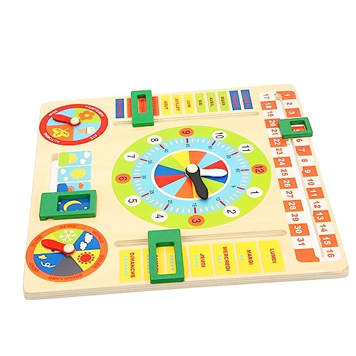 Vaguelly Spannende Kinder Uhr Spielzeug Kalender Holz Puzzle Für 3 Jahre Olds Kognition von Vaguelly