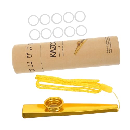 Vaguelly 1 Satz Kazoo-Set Kazoo Für Elektrischer Kazoo Gitarren-Kazoo-Partner Kleines Kazoo-Instrument Kazoo Für Anfänger Kleiner Kazoo Musikperformance Kazoo Kazoos Golden Nylon von Vaguelly