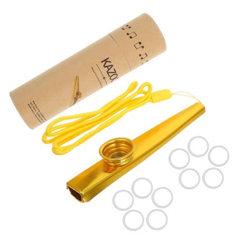 Vaguelly 1 Satz Kazoo-Set Musikperformance Kazoo Kazoos Für Anfänger Leistungs-Kazoo Kazoo Für Kazoo-Instrument Gitarren-Kazoo-Partner Kazoo Für Anfänger Kleiner Kazoo Nylon Golden von Vaguelly