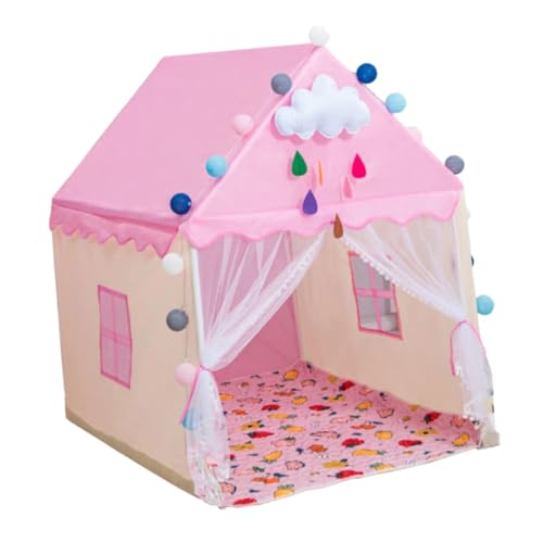 Vaguelly 1 Satz Kinderzelt Kinder spielhaus Playhouse for kindergeschenke Prinzessinnenzelt Prinzessin Spielhaus Zelt für Kinder im Innenbereich Hauszelt für Kinder Plastik Rosa von Vaguelly