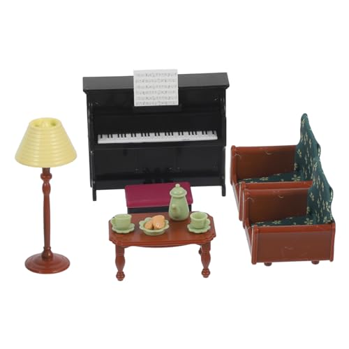 Vaguelly 1 Satz Klaviersofa- puppenhaus Klavier Set Spielhauszubehör wohnzimmermöbel für Spielzeughaus OMG Puppen Piano-Modell Miniatur-Klavierornament Abs von Vaguelly