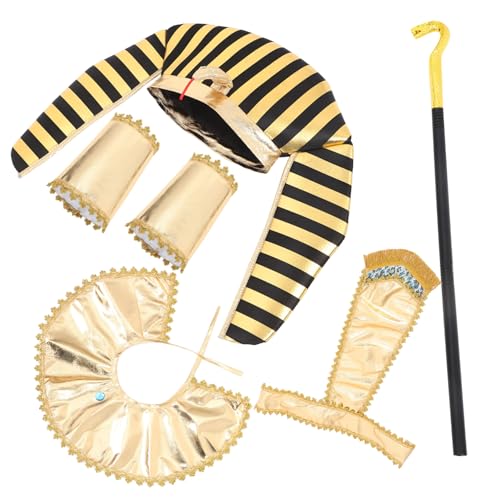 Vaguelly 1 Satz -Kleidungszubehör Halloween-Zubehör Cosplay ägyptisches -Outfit Halloween-Performance-Kostüm Halloween-Outfit für das Festival -Outfit-Set Stoff Golden von Vaguelly