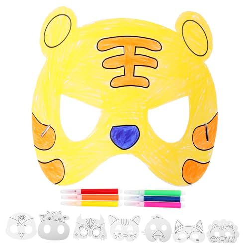 Vaguelly 1 Satz Leere Maske Ausmalen Maske Aus Pappmaché Masken Verkleiden Fuchsmaske Diy-graffiti-masken Maskenbau-kit Maskenbasteln Für Kinder Leere Masken Zum Dekorieren Papier von Vaguelly