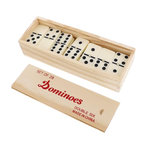 Vaguelly 1 Satz Lehrmittel Für Brettspiele Domino-Spielzeug Dominotisch Dominosteine Familienspielversorgung Handgemachter Domino Tischspiele Für Erwachsene Domino-brettspiel Holz von Vaguelly