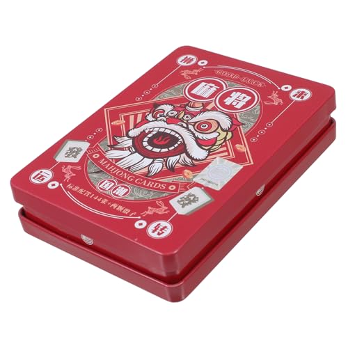 Vaguelly 1 Satz Mahjong-Poker Mahjong-Karte mit Würfeln Reise-Mahjong-Kartenspielgerät Mahjong Karten Mahjong Spielkarten Mahjong-Karte aus PVC Chinesisches Mahjong-Kartenspielzeug Papier von Vaguelly