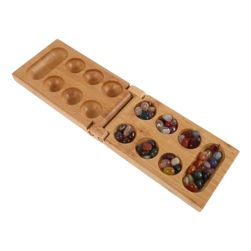 Vaguelly 1 Satz Mankala Reisespiel Erwachsenen brettspiel familienspiel Schachbrett Mancala-Perlen Mancala-Brett Mancala-Spiel Camping-Spiele Bambus von Vaguelly