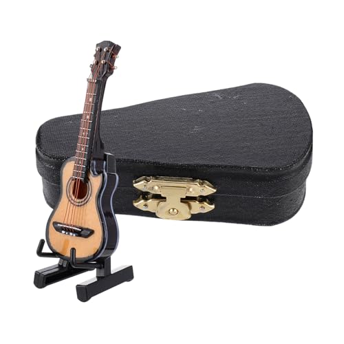 Vaguelly 1 Satz Mini-Gitarre Simulationsgitarrenverzierung Gitarrenmodell Kleine Gitarre Bass Violine Miniaturen Mini-Welt Spielzeuge Mini-spielzeuggitarre Miniatur-gitarrenstatue Holz von Vaguelly