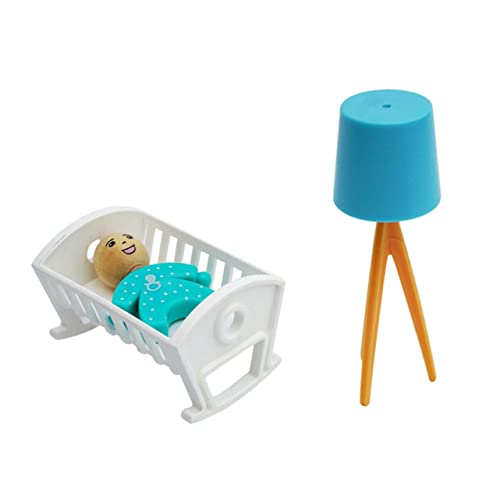 Vaguelly 1 Satz Mini- -Ornamente Kinderzimmerdekoration kleine Möbelverzierung Miniaturmöbel babybett Spielzeug Kinderbett Spielzeug Puppenhaus Minibett Mini-Hausschmuck Plastik Weiß von Vaguelly