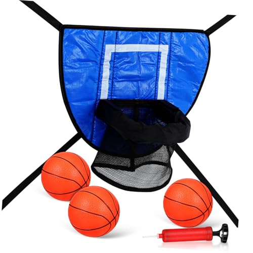 Vaguelly 1 Satz Mini-Trampolin-Basketballkorb kleine Spielsachen nützliche intelligente Spielzeuge Trampolin Basketballkorb Mini-Trampolin-Set Basketballrahmen Zubehör für Trampolinspiele von Vaguelly