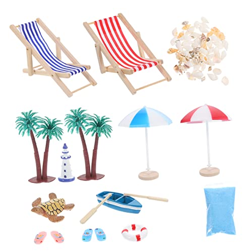 Vaguelly 1 Satz Mini-strandanzug Krabbe Türdekoration Miniaturen Zum Basteln Simulations-strandspielset Strandparty-Dekoration Miniatur-hausornament Strandspielzeug Ballon Strandmatte Holz von Vaguelly