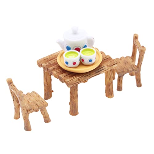 Vaguelly 1 Satz Miniatur-teeservice Miniaturmöbel Mini- -Requisiten Mini-teetasse Puppenmöbel Aus Holz Mini-teegeschirr Zum Basteln Kleines Teegeschirr- Kinderaccessoire Plastik von Vaguelly