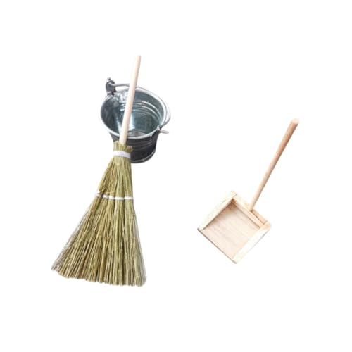 Vaguelly 1 Satz Miniaturen kinderzimmer Mini- kleine Hausmöbel kleines Hauszubehör Möbelmodell Miniature Accessories Miniature Broom Mini-Besen Mini Möbel hölzern von Vaguelly