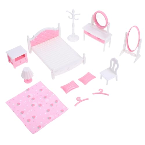 Vaguelly 1 Satz Miniaturmöbelmodell Puppenhausszene Requisite Spielzeug Für Wohnzimmermöbel Miniatur-Schlafzimmer-kit Schlafzimmerzubehör Für Puppenstuben Puppenhaus Nachttisch Abs Rosa von Vaguelly