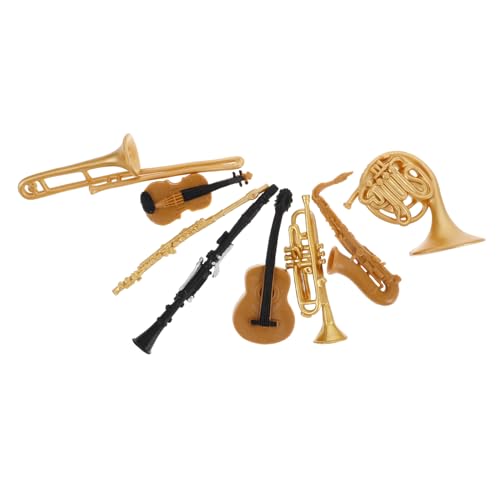 Vaguelly 1 Satz Musikinstrumentenset Mini-Instrument Realistische Mini-hausdekoration Miniaturmodelle Von Holzblasinstrumenten Saxophon-partydekorationen Mini-Spielzeug Plastik von Vaguelly