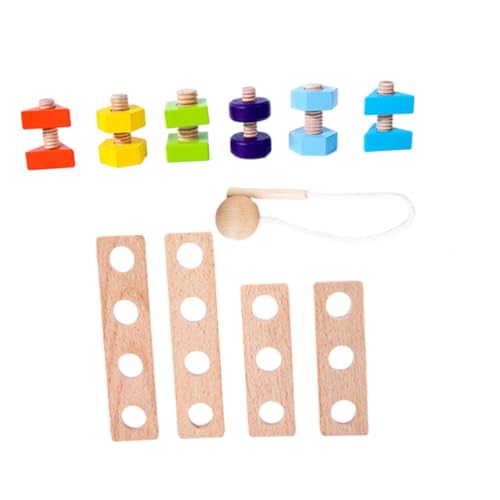 Vaguelly 1 Satz Nuss Spielzeug Puzzle-Spielzeug DIY-konstruktionsspielzeug Farbige Streichhölzer Trainingsspielzeug Für Kinder Spielzeug Installieren Kinderspielzeug Hölzern Colorful von Vaguelly