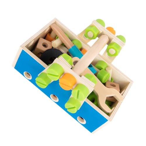 Vaguelly 1 Satz Nuss-werkzeugkasten Kinder-Kits Puzzle-Spielzeug Spielzeug Für Kleine Jungen Bauspielzeug Für Kleinkinder Frühpädagogisches Spielzeug Werkzeugspielzeug Reparieren Holz von Vaguelly