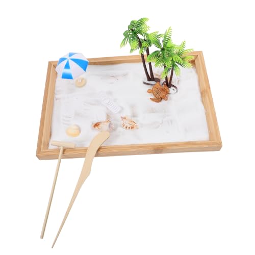 Vaguelly 1 Satz Ocean Beach Sandtisch Bausatz Mikrofigur Strand-Zen-Garten Für Den Schreibtisch Zen-Garten-Sandstrand Ocean Garden Sandlandschaft Miniaturlandschaft Plastik von Vaguelly