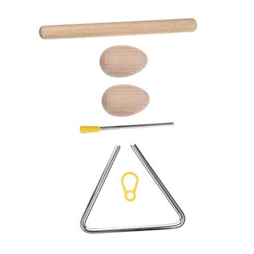 Vaguelly 1 Satz Orff-Instrument Maracas Musikinstrumente dreieckige Abendglocke Musikalisches Spielzeug Musical Instruments kinderinstrumente Eierbecher Instrument für Kinder Metall von Vaguelly