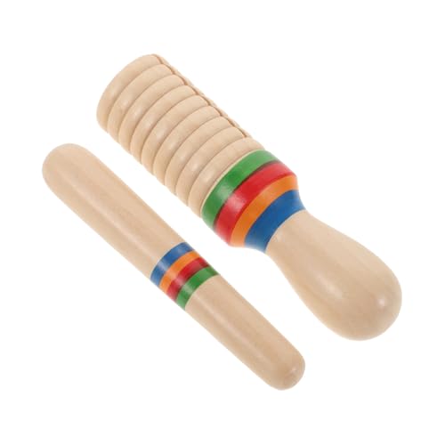 Vaguelly 1 Satz Percussion-Instrument mit einem eingängigen Ring Spielzeug kinderinstrumente Einsteiger-Schlaginstrument Musikinstrument aus Holz pädagogisches Instrument für Kinder Bambus von Vaguelly