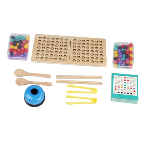 Vaguelly Pädagogisches Holzperlen-spielbrett-Set für Kinder Spielzeug für Jungen und Mädchen Zur Entwicklung Der Feinmotorik und Wahrnehmung von Vaguelly