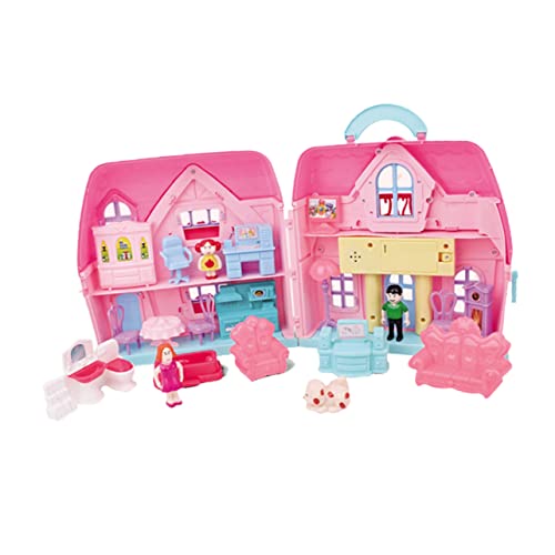 Vaguelly 1 Satz Prinzessin Spiel Mini- -Bausatz Spaß Menschen Häuser aufbwahrungs-Box aufbewahrungskorb vorratskiste Kunststoff Plastikhaus selber Bauen Rosa von Vaguelly