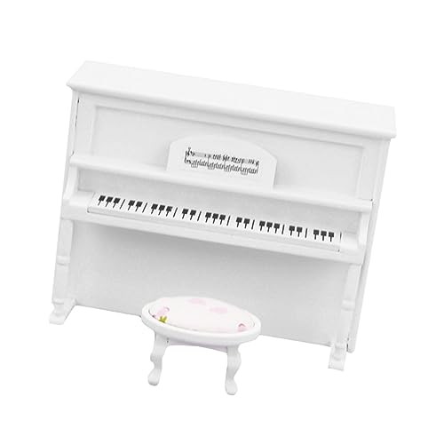 Vaguelly 1 Satz Puppenhaus-Klavier DIY-Landschaftsstütze Miniatur-Puppenhaus- Klavier Modell hühner Piano Mini-DIY-Schmuck simuliertes Klavierspielzeug Stoff Weiß von Vaguelly