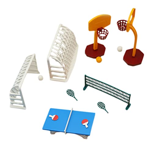 Vaguelly Miniatur Puppenhaus Sportset 1 Set Tischtennis Und Basketballkorb Modell Zubehör Für Puppenhaus Sportliche Dekoration Für Kinderzimmer Und Kreative Spielwelten von Vaguelly