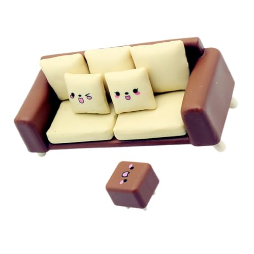 Vaguelly 1 Satz Puppenstubensofa Puppenhaus-sofasessel Puppenhaus-Mini-Sofa Spielsofa Vorgeben Puppenhaus-wohnzimmerdekoration Mini-puppenhauszubehör Miniatursofa Für Puppenhaus Plastik von Vaguelly