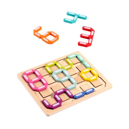 Vaguelly 1 Satz Puzzle-erleuchtungsspielzeug Gehirnspielzeug Zahlen-Matching-Puzzle Nummern-Matching-Board Interaktives Eltern-Kind-Spielzeug Zahlenpuzzles Pädagogisches Spielzeug Hölzern von Vaguelly