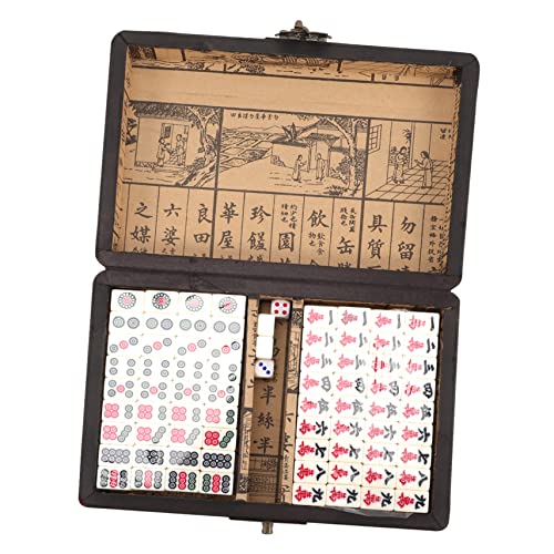 Vaguelly 1 Satz Reise-Mahjong Mini-Mahjong-Spielzeug Chinesisches Mini-Mahjong-Spiel Tragbares Mahjong-Spiel Chinesische Tragbares Schachbrett Zubehör Für Mahjong-Spiele Acryl von Vaguelly