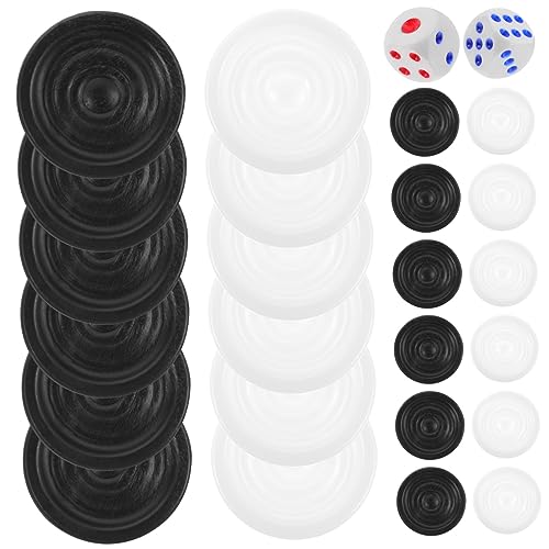 Vaguelly 1 Satz Schachfiguren Backgammon-spielzubehör Backgammon-spielsteine Backgammon-schachchips Backgammon-würfel Stapelbar Backgammon-Brett Backgammon-zubehör Reise-Backgammon Plastik von Vaguelly