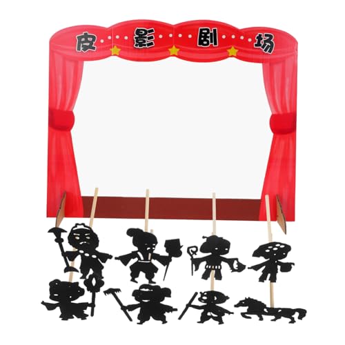 Vaguelly 1 Satz Schattenpuppenspiel Mini-schattenpuppen Puzzle-Marionette Kit Puppen -Kits Kunsthandwerk Puppe Kit Schattenpuppen Cartoon-Container Werkzeugpuppen Holz von Vaguelly