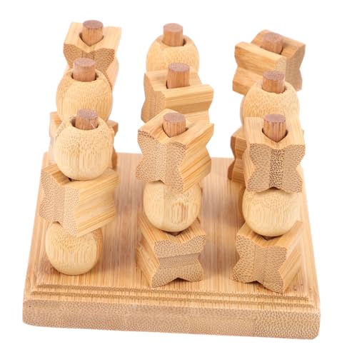 Vaguelly 1 Satz Schwerkraft verbindet Vier Kinder Puzzle kinderpuzzle Holzspiel Puzzle-Spielzeug Zehe Brettspiel Spielzeug für draußen Kinderspielzeug Xo-Brettspiele -Toe-Brettspiel hölzern von Vaguelly