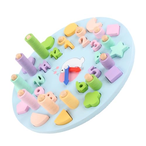 Vaguelly 1 Satz Shape-to-Board-Uhr holzspielzeug kindertagsgeschenke Sicheres Fun Toy für Kleinkinder Bausteinspielzeug Holzspielzeug für hölzern Blue von Vaguelly