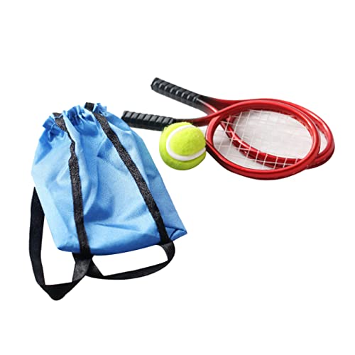 Vaguelly 1 Satz Simuliertes Tennisschlägerset Zubehör Badminton Federball Werkzeug Dekorativer Minischrank Tennisschlägermodell Dekoratives Tennisschläger-Modell Plastik von Vaguelly