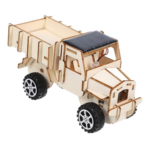 Vaguelly 1 Satz Solar-Truck-Modell Kinderautos Die Autos DIY-montagetechnik-experimente Solarauto Zusammenbauen Modell Zur Montage Eines Solarautos Solarbetriebenes Fahrzeug Kiefernholz von Vaguelly