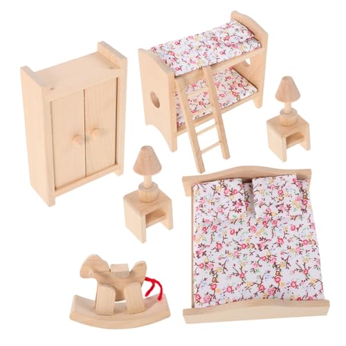 Vaguelly 1 Satz Spielzeugset für Pailletten Konfetti Schekel tablett Miniröcke Rollenspiel Holzspielzeug Set Mini-Puppenmöbel Miniatur-Hausaccessoires Khaki von Vaguelly