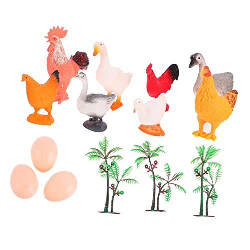 Vaguelly 1 Satz Tiermodellpuppe Spielzeug für Kinder Nutztierfiguren bauernhoftiere Farm Animals Tierfiguren für Kinderzimmer Geflügel Tiermodell Bauernhoftier Spielzeug Harz Colorful von Vaguelly