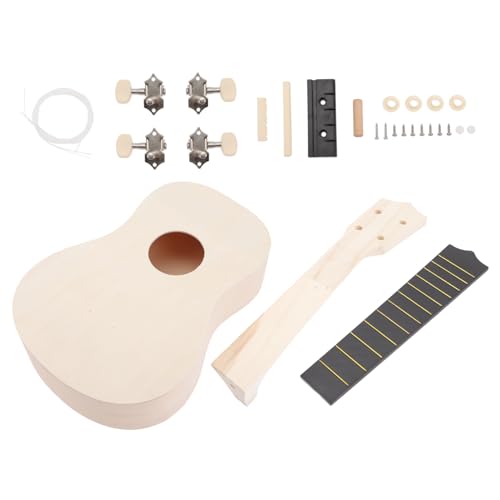 Vaguelly 1 Satz Ukulele Selber Machen Mini-Ukulele Mini-knöpfe Kinderanzug Mini-zubehör Mini-Gitarren-Musical Hawaii-Ukulele-kit Instrumentenbausatz Selber Machen Vintage-Ukulele Linde von Vaguelly