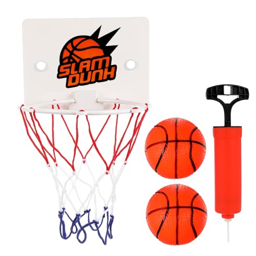 Vaguelly 1 Satz Wandmontiertes Basketballspielzeug Basketball-aufblasvorrichtung Basketballbälle Tür-basketballkorb Basketball Drinnen Kleiner Basketballkorb Indoor Kinderbasketball von Vaguelly