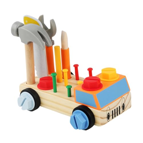 Vaguelly 1 Satz Werkzeugkasten Reparieren Werkzeugkoffer Spielzeuge Werkzeugkästen Puppenwagen Spielzeug Auto Werkzeugkiste Werkzeugwagen Lernspielzeug Für Kinder Kinderspielzeug Hölzern von Vaguelly